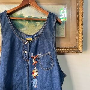 Vintage Pooh Denim Jumper Dress